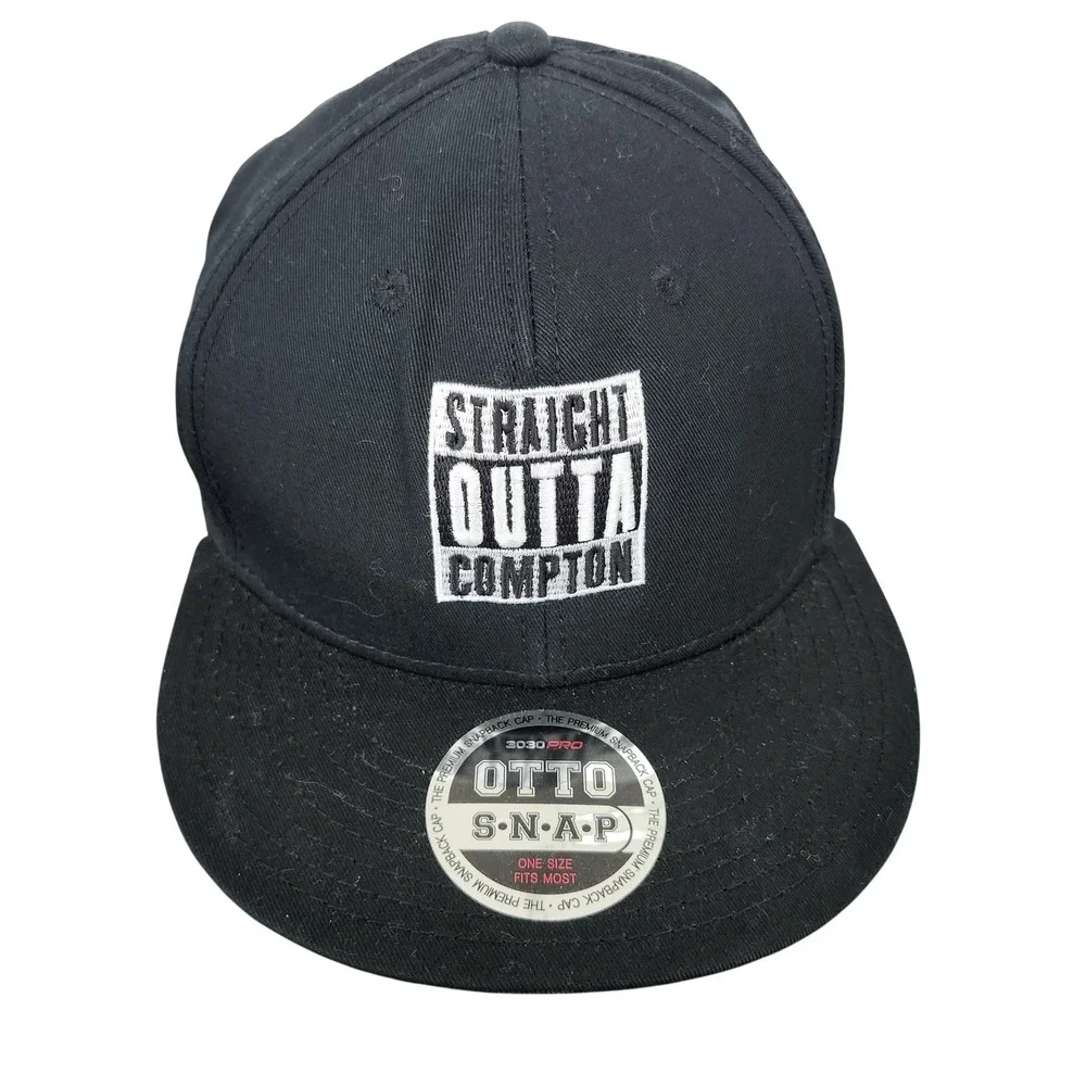 Straight Outta Compton Hat Cap Snap Back Mens One Size Black Movie Promo Otto